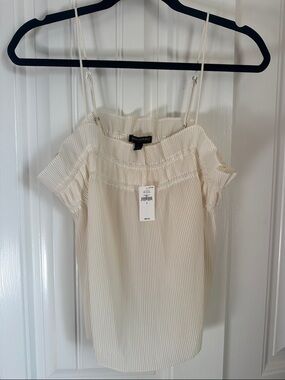 Banana Republic Cream Pleated Off-Shoulder Camisole